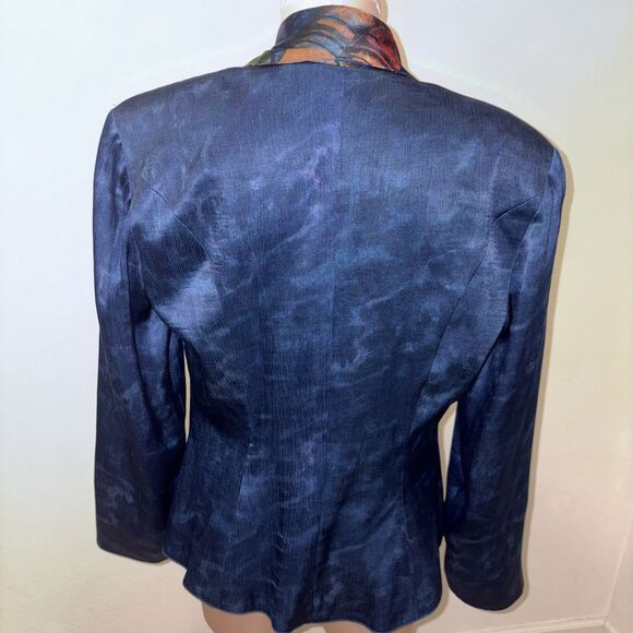 Platinum By Dorothy Schoelen Blazer Womens Size Medium Jacket Style No 2948 Blue - Picture 8 of 11